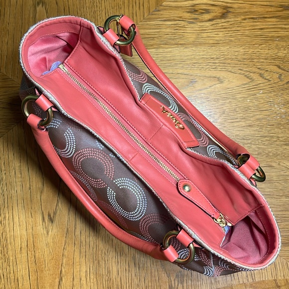 HTF COACH ASHLEY DOTTED OP ART SHOULDER TOTE - Picture 9 of 16